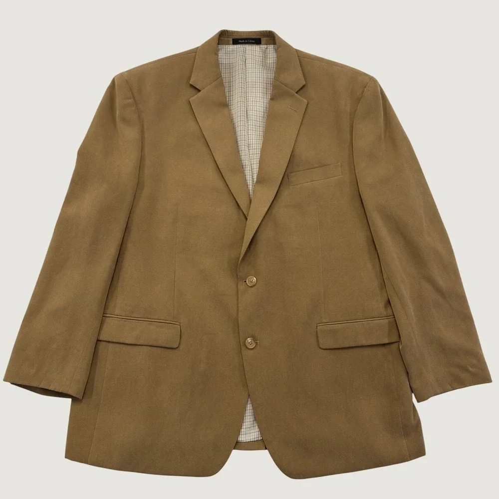 Lauren Ralph Lauren Mens 46R Tan Brown Two Button Blazer Sports Coat Jacket